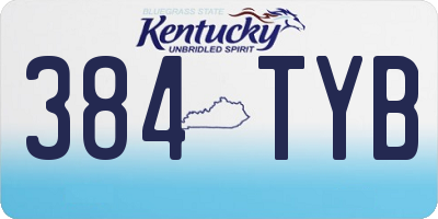 KY license plate 384TYB