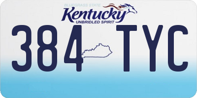 KY license plate 384TYC