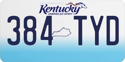 KY license plate 384TYD