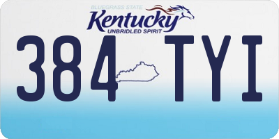 KY license plate 384TYI