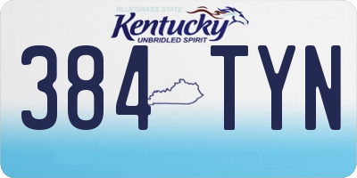 KY license plate 384TYN