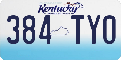 KY license plate 384TYO
