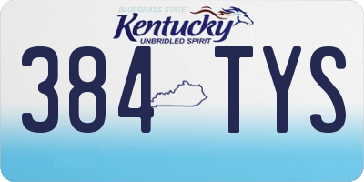 KY license plate 384TYS