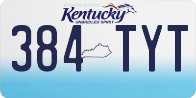 KY license plate 384TYT
