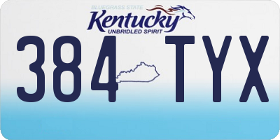 KY license plate 384TYX