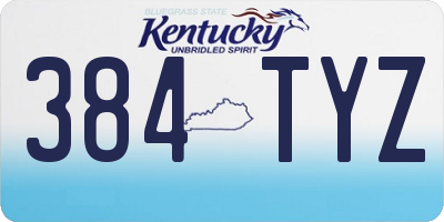 KY license plate 384TYZ