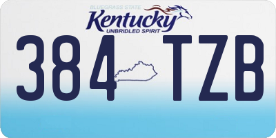 KY license plate 384TZB