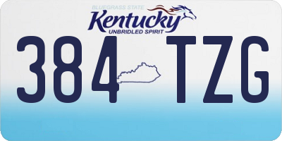 KY license plate 384TZG