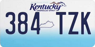 KY license plate 384TZK