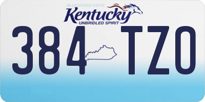 KY license plate 384TZO