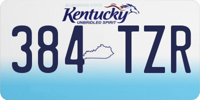 KY license plate 384TZR
