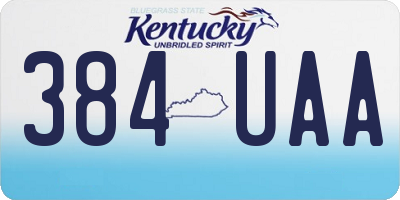 KY license plate 384UAA
