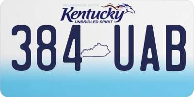KY license plate 384UAB