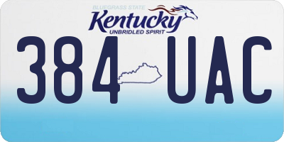 KY license plate 384UAC