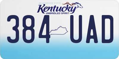KY license plate 384UAD