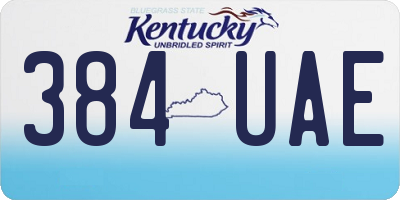KY license plate 384UAE