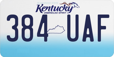 KY license plate 384UAF