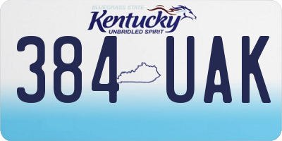 KY license plate 384UAK