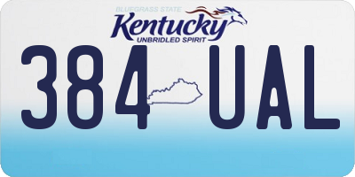 KY license plate 384UAL