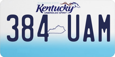 KY license plate 384UAM