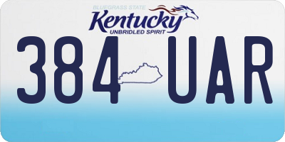 KY license plate 384UAR