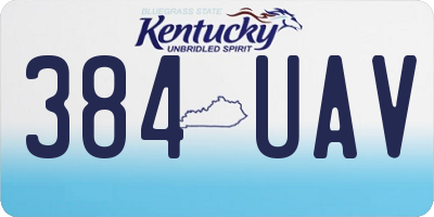KY license plate 384UAV