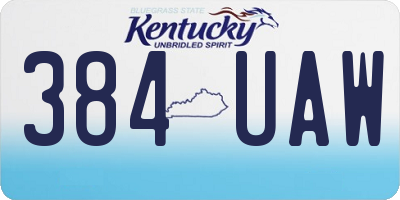 KY license plate 384UAW