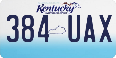 KY license plate 384UAX