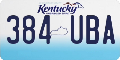 KY license plate 384UBA