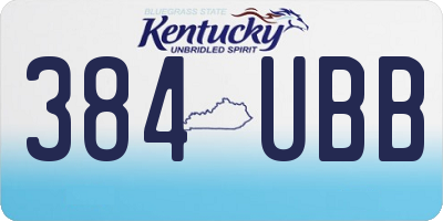 KY license plate 384UBB