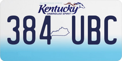 KY license plate 384UBC