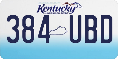 KY license plate 384UBD