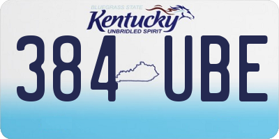 KY license plate 384UBE