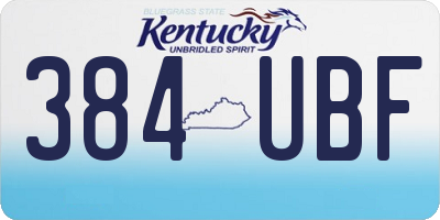 KY license plate 384UBF