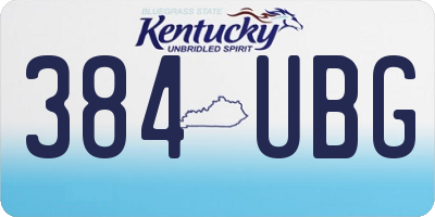 KY license plate 384UBG