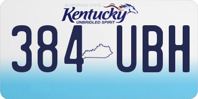 KY license plate 384UBH