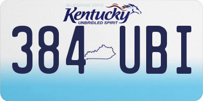KY license plate 384UBI