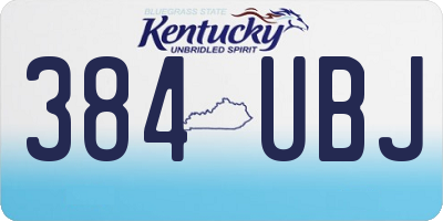 KY license plate 384UBJ