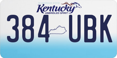 KY license plate 384UBK