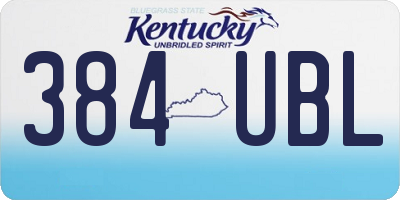 KY license plate 384UBL