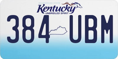 KY license plate 384UBM
