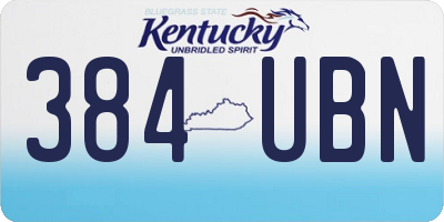 KY license plate 384UBN