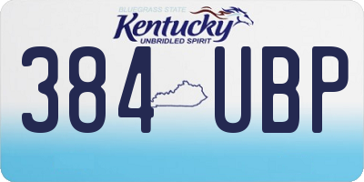 KY license plate 384UBP