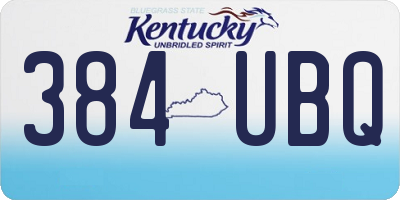 KY license plate 384UBQ