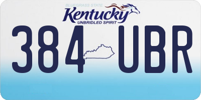 KY license plate 384UBR