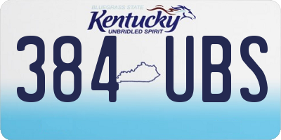 KY license plate 384UBS