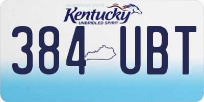 KY license plate 384UBT