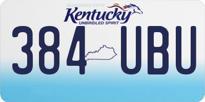 KY license plate 384UBU