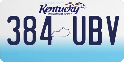 KY license plate 384UBV