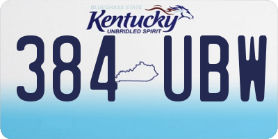 KY license plate 384UBW